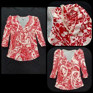 New Mango puff sleeves lace back Top